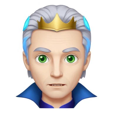 A vampire man with gray hair and blue eyes and a princess with light brown hair and green eyes sticker