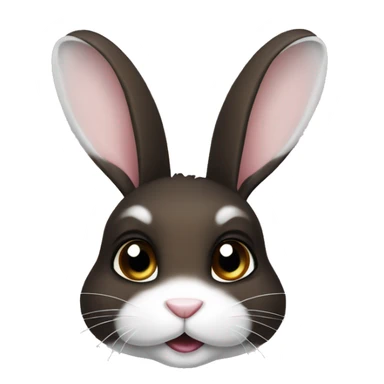 Bunny black brown white sticker