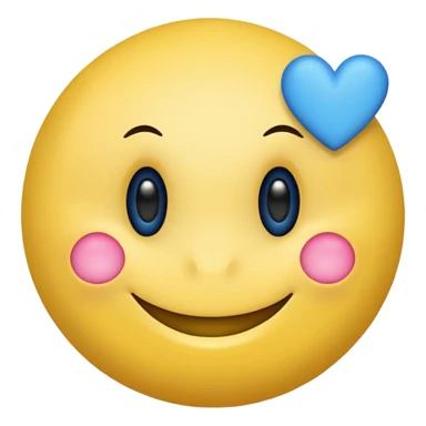 Smiley face with blue heart eyes that says approved sticker
