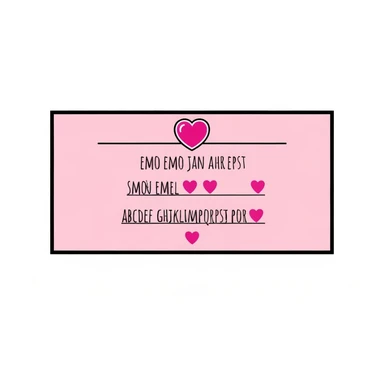 emo banner with a heart accent, cute, expressive, minimal sticker