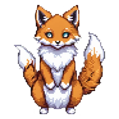 Japanese fox spirit kitsune with three tails sticker