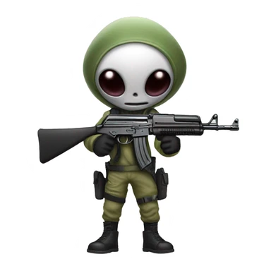Alien with ak47 sticker