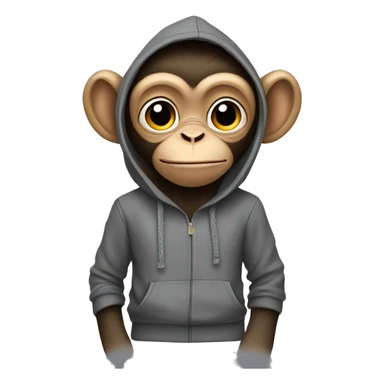Monkey wearing hoodie sticker