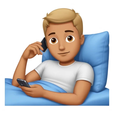 옆으로 누워서 핸드폰 보는 남자 sticker
