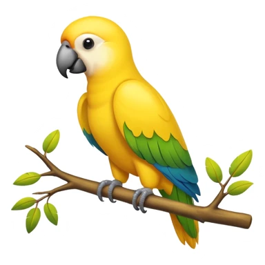 a simple yellow parrot only sticker