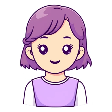 lilac pastel cute girl sticker