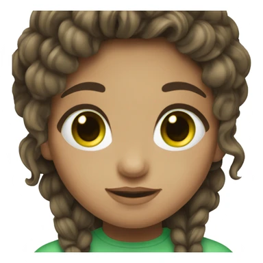 pretty girl with dark brown hair and green eyes sticker