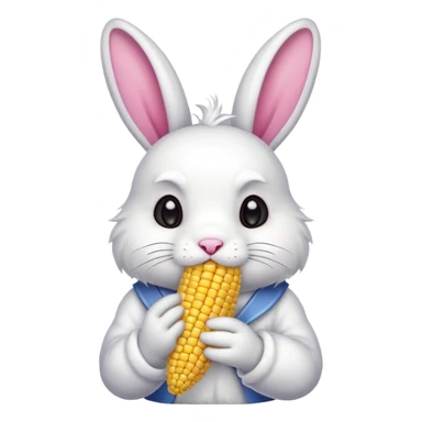 rabbit eating corn sticker