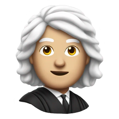 white UK judge with wig at an angle sticker