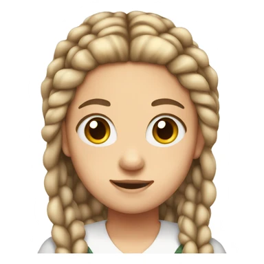 teenager girl with braids with a white bow in her hair  sticker