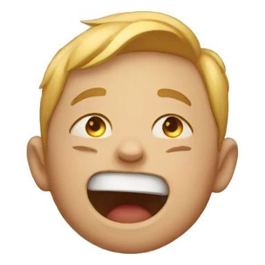 Boy crying while laughing  sticker