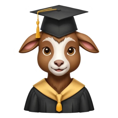 Goat wearing graduation cap sticker