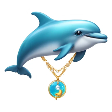 dolphin wearing a necklace sticker