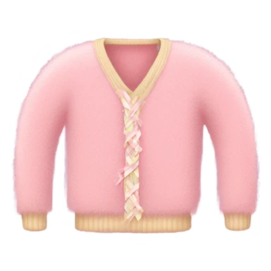 Light pink fuzzy sweater with ribbons   sticker