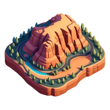Isometric Sedona sunset sticker