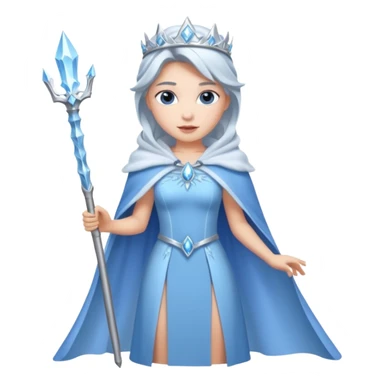 Ice Queen – silver wand + frost cape,Blue Queens. sticker