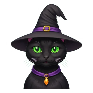 black witch cat sticker