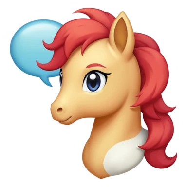 Galarian ponyta pokemon, sad eyes, please chat bubble above head
 sticker