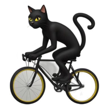 Chat noir sur vélo  sticker