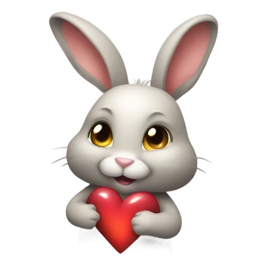 Rabbit with love in the chest sticker