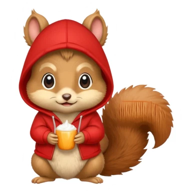 baby squirrel wear red hoodie sticker