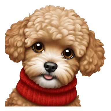 Red Maltipoo in red turtleneck  sticker