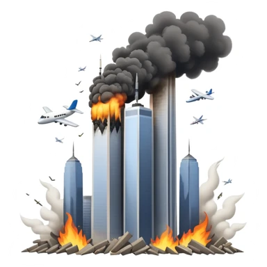 plane crashing into twin towers  sticker