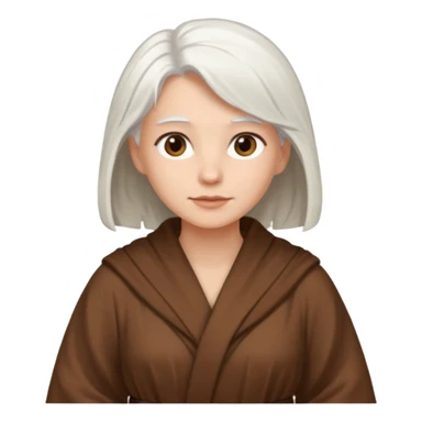 white haired woman in brown robe sticker