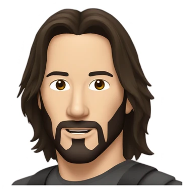 Keanu reeves with long hair and stubble sticker