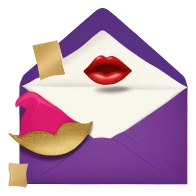 envelope with kiss stamp sticker