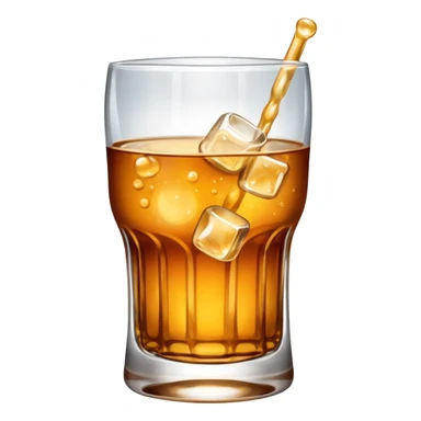 whiskey glass with fizzy beverage sticker