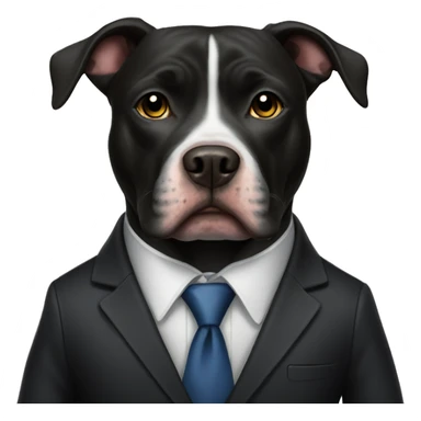 black pitbull dog standing in suit sticker