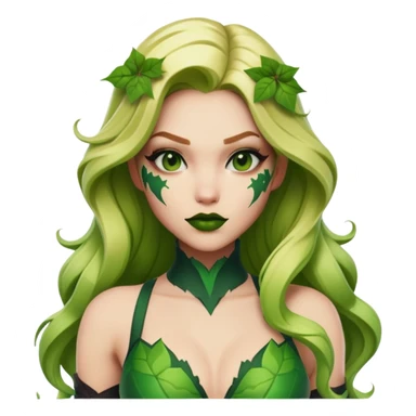poison ivy fortnite skin with green lips and with blonde hair sticker