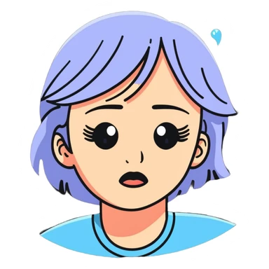 Sad woman crying with tears sticker
