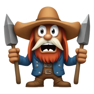 Yosemite Sam with hammers  sticker