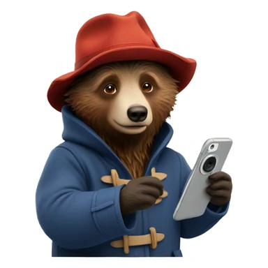 Paddington taking a selfie sticker