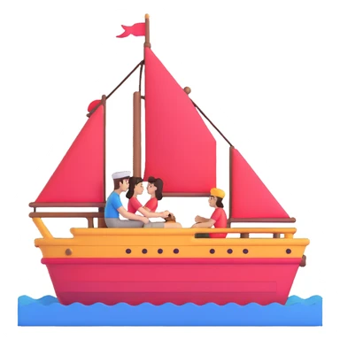 couple in love on a ship sticker