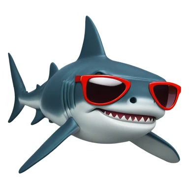 Hammerhead Shark wearing a Santa suit and black sunglasses  sticker