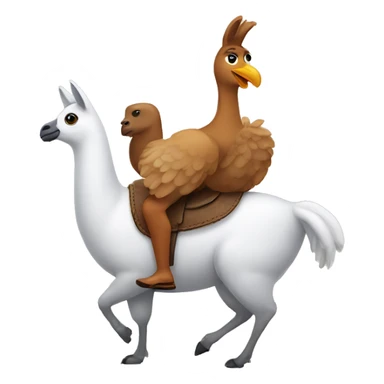 a dove riding a llama sticker