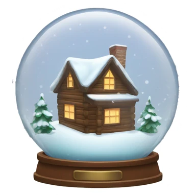 Snowy cabin in a snow globe sticker