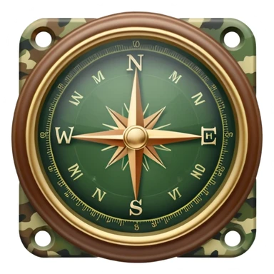 military compass with camouflage pattern sticker