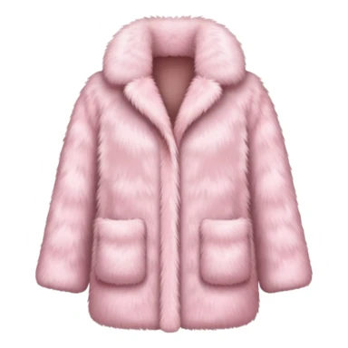 super realistic light pink fur coat isolated sticker