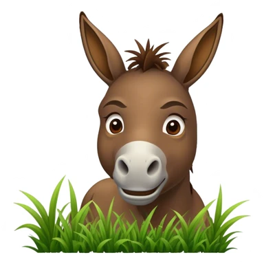 donkey, grass in mouth sticker
