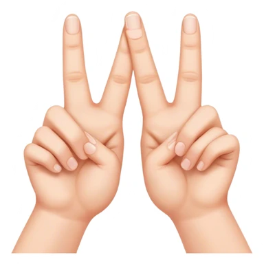 two hands with index fingertips up and thumbs touching to form the letter M upside down, rest of fingers closed sticker