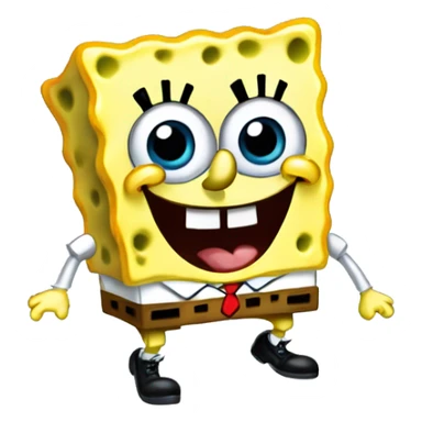 Cartoonish SpongeBob cute and happy SpongeBob SquarePants  sticker