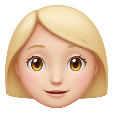 “Pastel round emoji with shy sparkling eyes, gentle blush, trembling smile, hidden heart, soft glow—expressing quiet love, vulnerability, and tender emotions no hair sticker