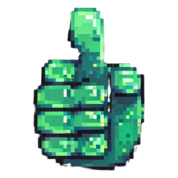 thumbs up, Minecraft blocky hand sticker