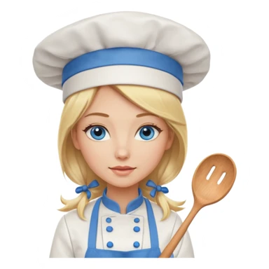 Sexy Long Blonde hair blue eyed female chef sticker