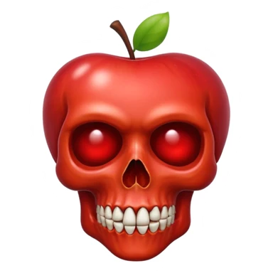 Create a skull face apple emoji sticker
