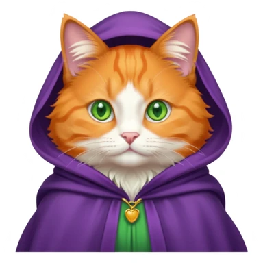 orange cat in purple cloak sticker